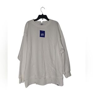 Womens JoyLab Relaxed Fit White Sweatshirt, NWT!!